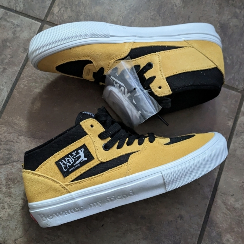 Vans Skate Half Cab Men Bruce Lee Popcush Yellow Be Like Water Yellow 0124 Rare - Picture 13 of 14